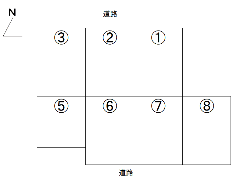 森田パーキングの駐車配置図