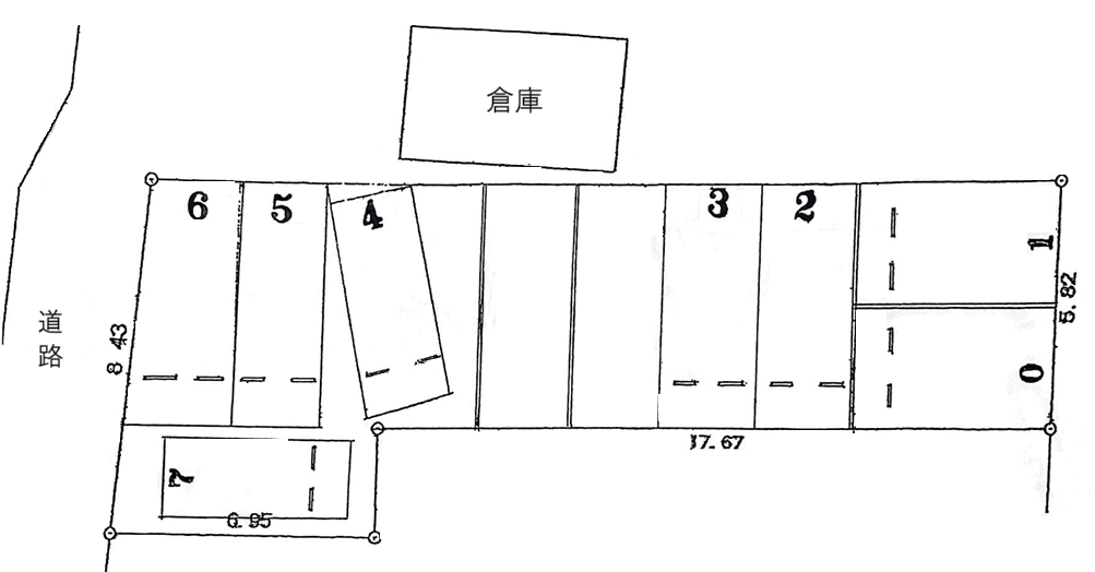 竪町中村月極駐車場の駐車配置図