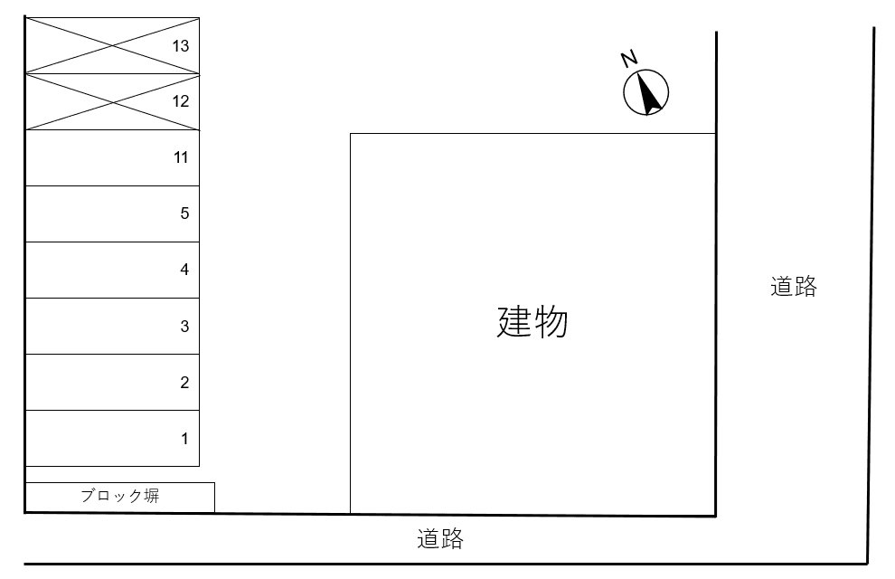 OWEビル月極駐車場の駐車配置図