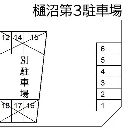 樋沼第3駐車場の駐車配置図