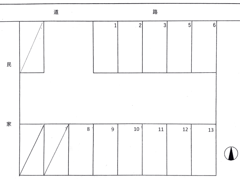 武藤上萱津森41－1・42－1駐車場の駐車配置図