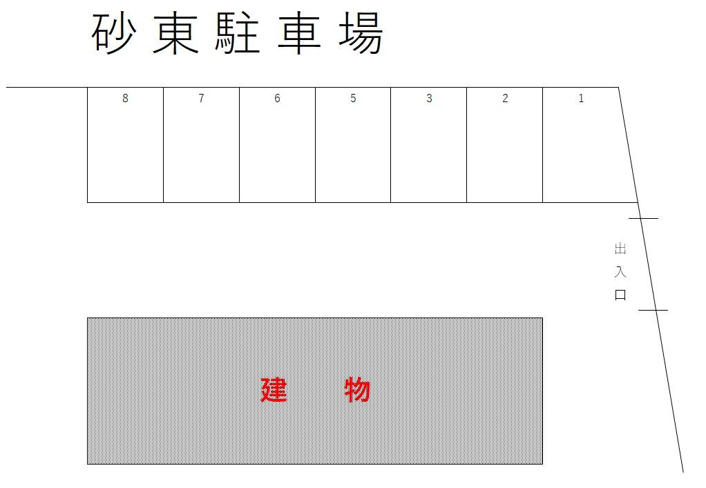 砂東駐車場の駐車配置図
