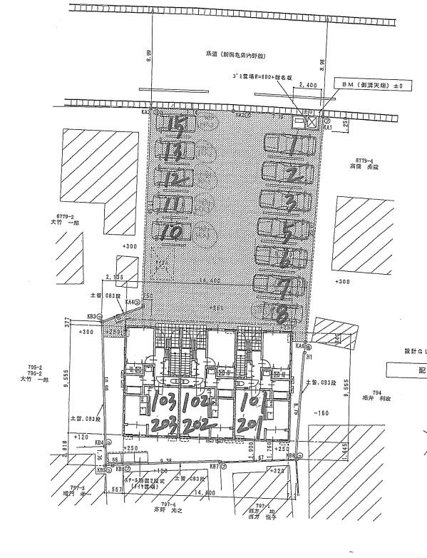 M.I　Springs駐車場の駐車配置図