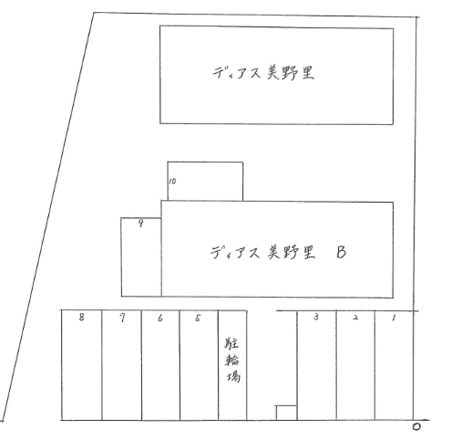 ディアス美野里・ディアス美野里B駐車場の駐車配置図