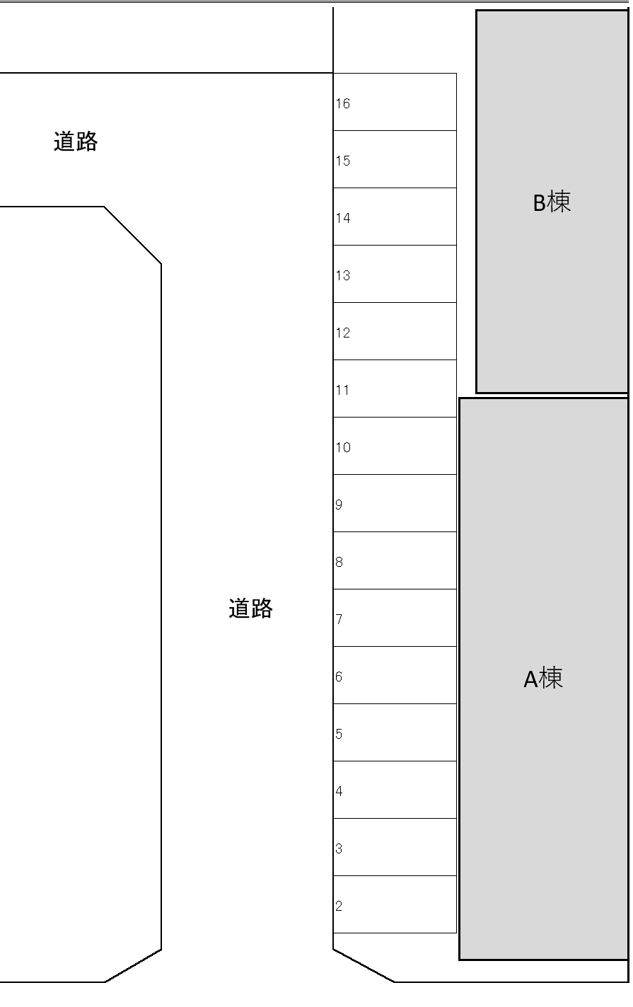 欅ヶ丘パーキングの駐車配置図