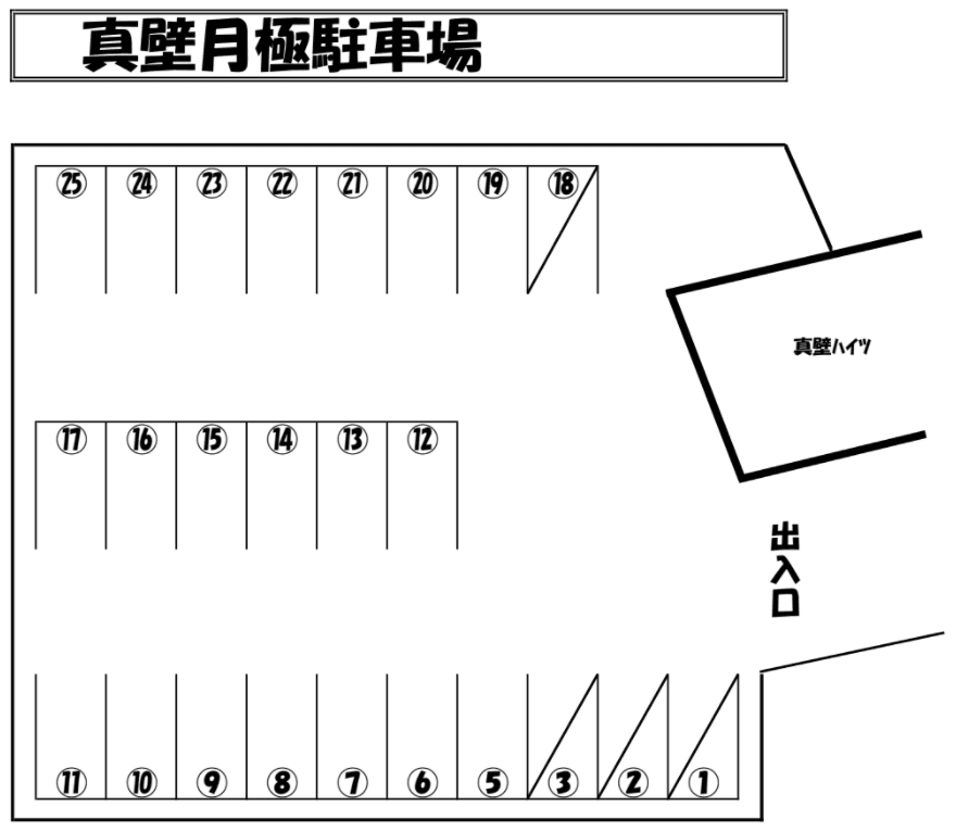 真壁月極駐車場の駐車配置図