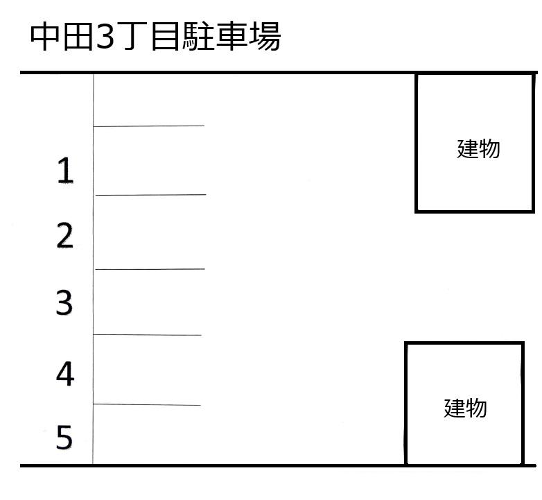 中田3丁目駐車場の駐車配置図