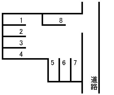 国府第2駐車場の駐車配置図