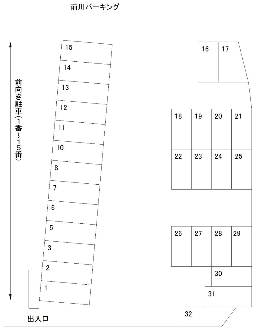 前川パーキングの駐車配置図