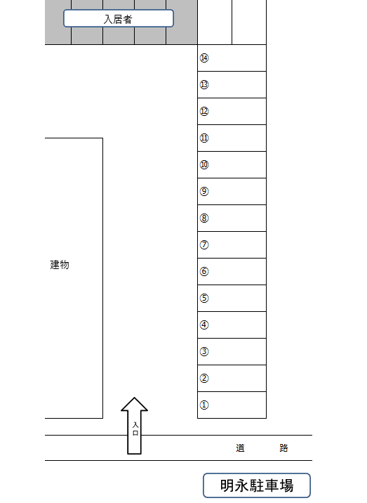 明永駐車場の駐車配置図