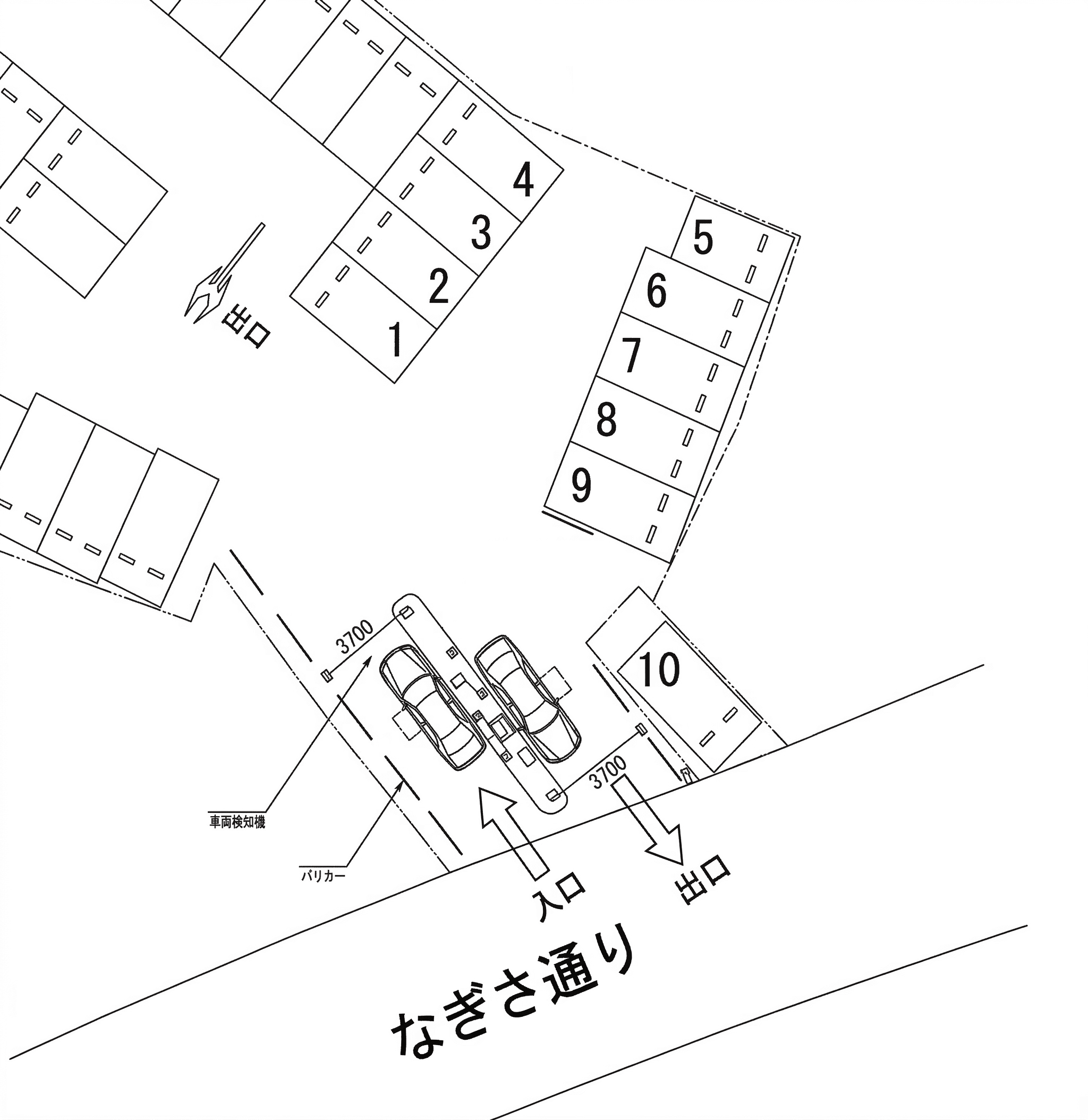稲富駐車場の駐車配置図