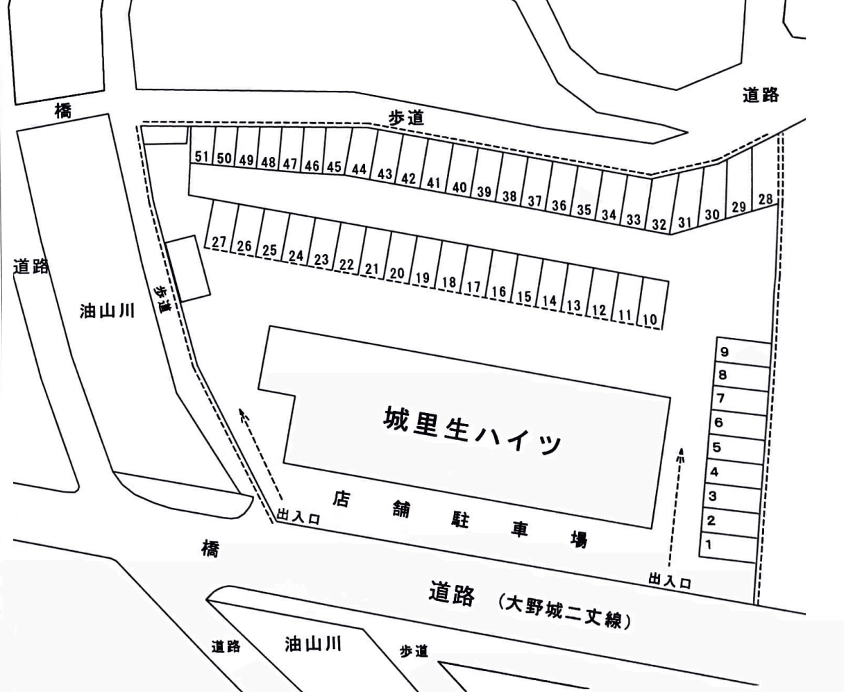 城里生駐車場の駐車配置図
