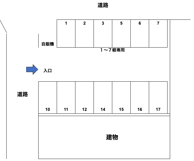 三原Ｔ駐車場の駐車配置図
