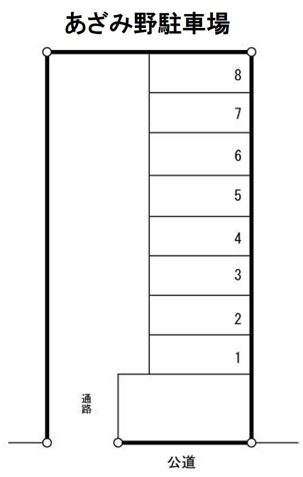 あざみ野駐車場の駐車配置図