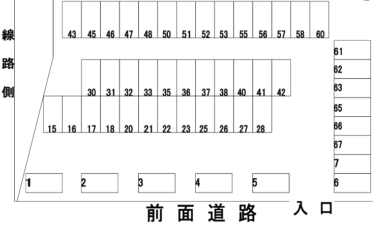 田辺　第1駐車場の駐車配置図