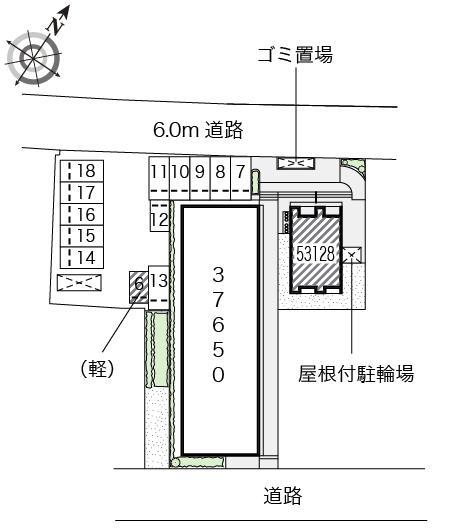 レオネクストアイリス学研台Ⅲ(53128) 敷地外駐車場の駐車配置図