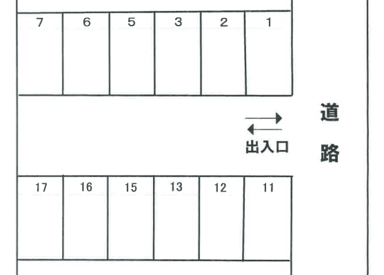 第二グリーンヒル駐車場の駐車配置図