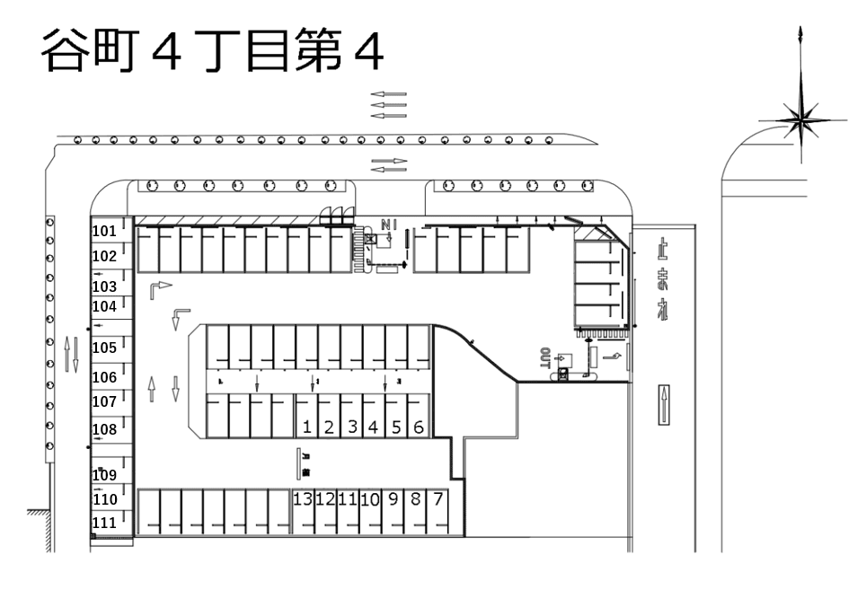 谷町４丁目第４の駐車配置図