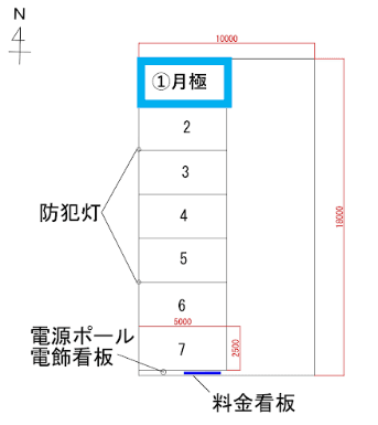 一宮神山第１の駐車配置図