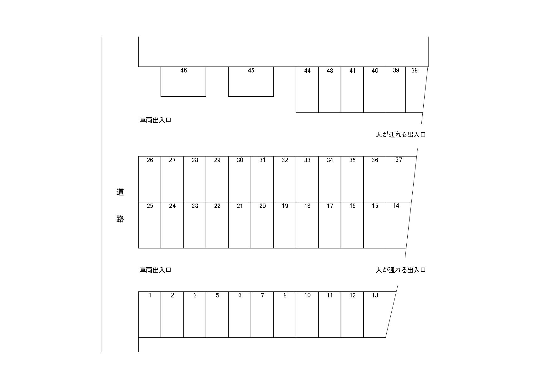 寺西駐車場の駐車配置図