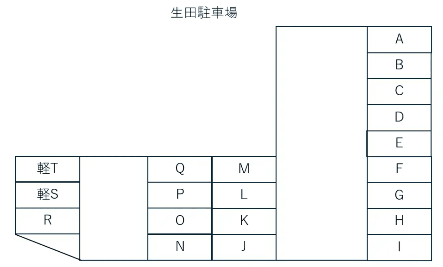 生田 駐車場の駐車配置図