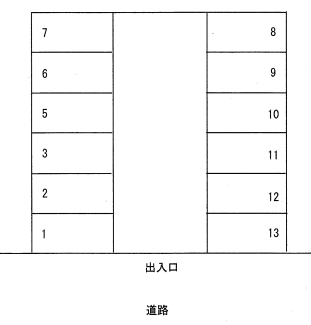 堀切駐車場の駐車配置図