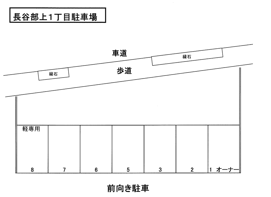 長谷部上１丁目駐車場の駐車配置図