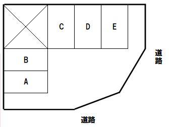 中高津2丁目駐車場の駐車配置図