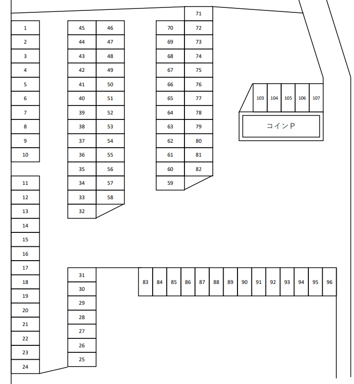 宍倉田喜野井駐車場の駐車配置図