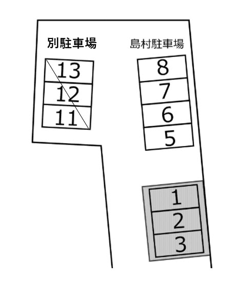 島村駐車場の駐車配置図