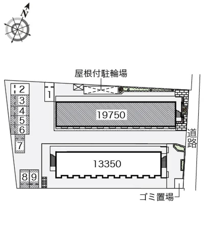 フローラ(19750) 敷地外駐車場の駐車配置図