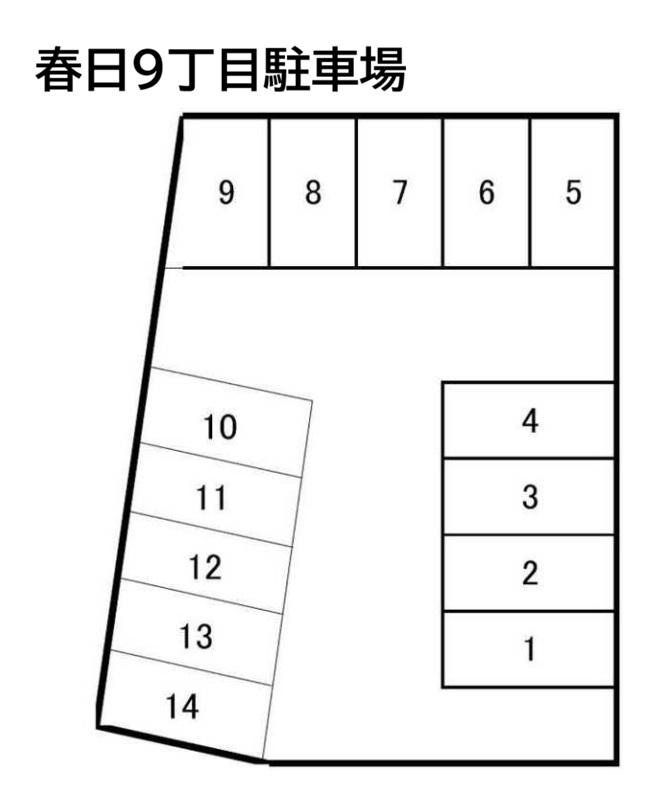 春日９丁目駐車場の駐車配置図
