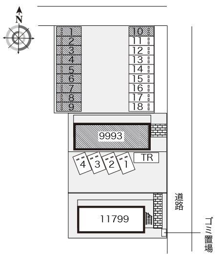 向園(9993)　敷地外駐車場の駐車配置図
