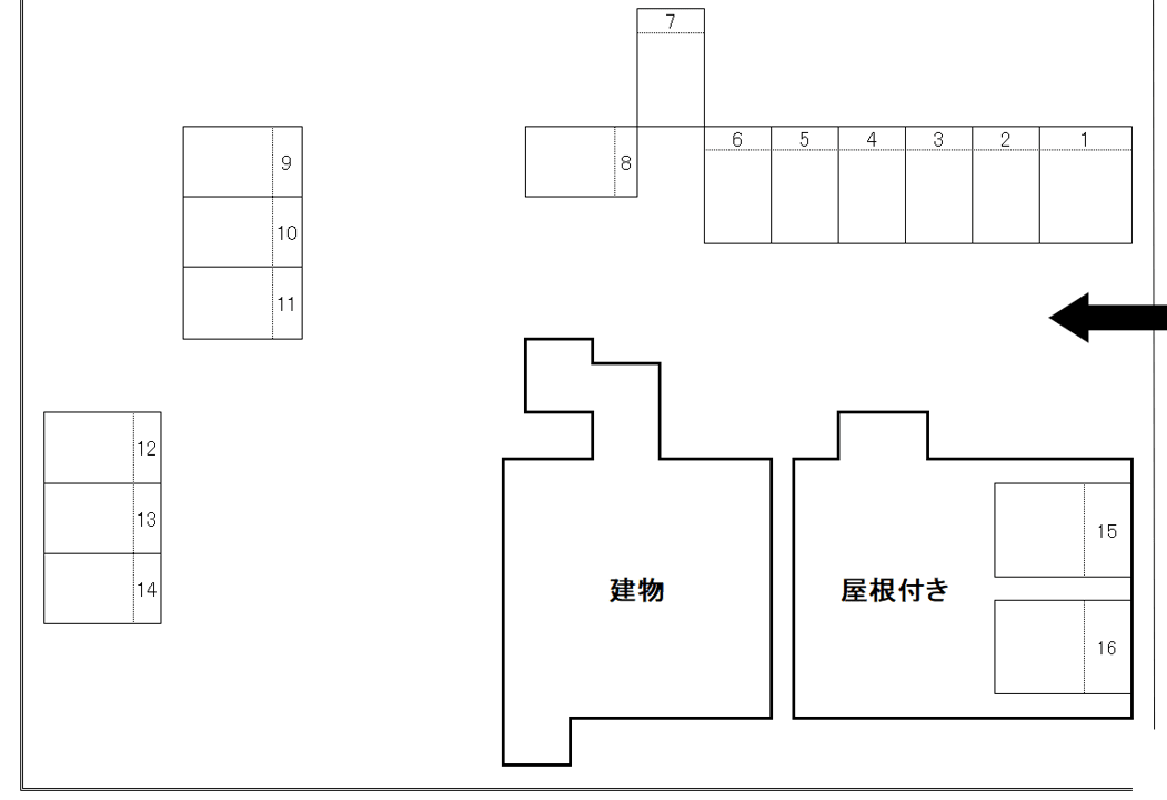 端間駅前駐車場の駐車配置図