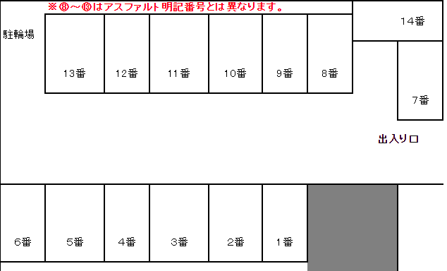 小笹の杜駐車場（01-07）の駐車配置図