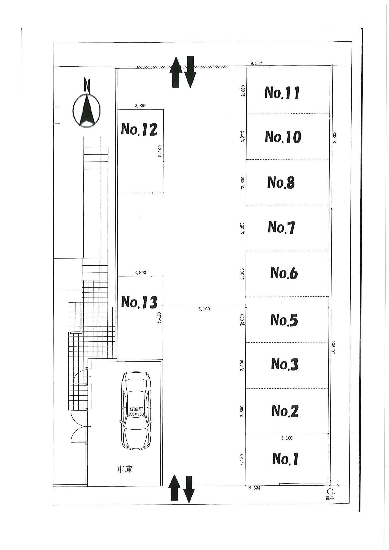 マサキ駐車場の駐車配置図