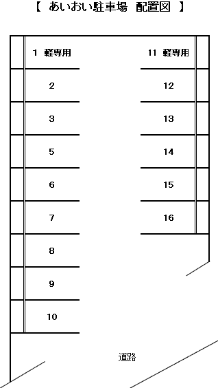 あいおい駐車場の駐車配置図