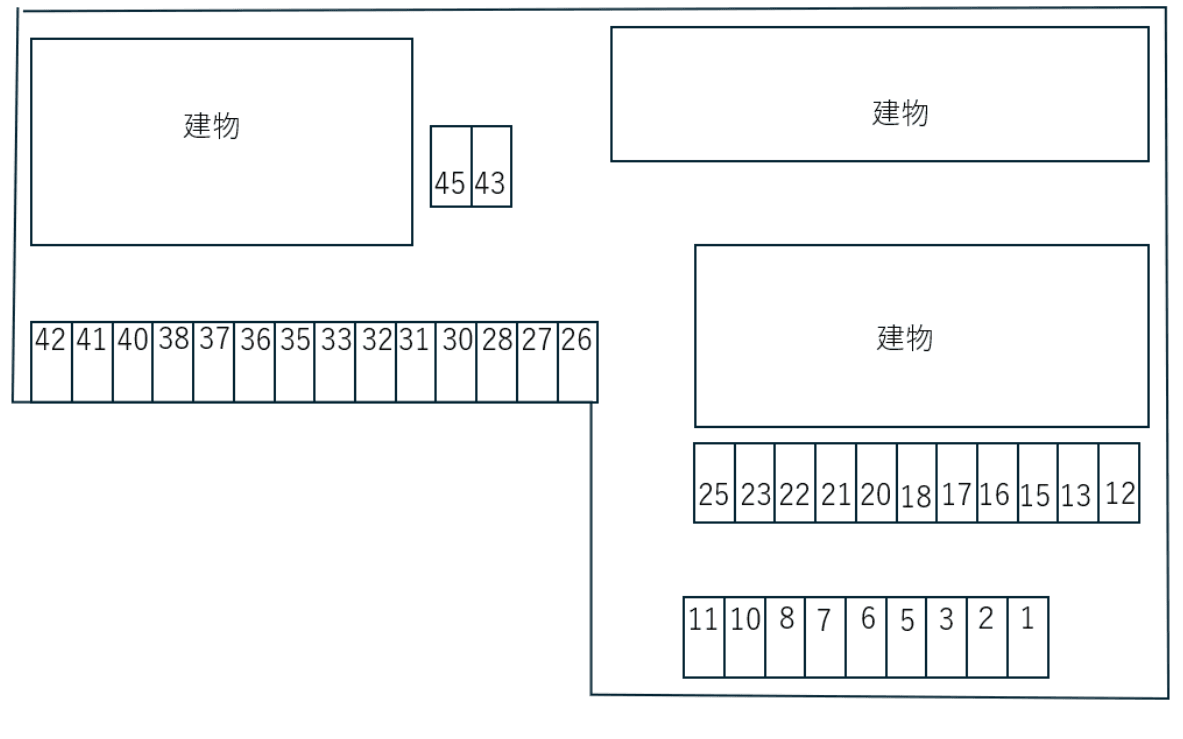 フォレスタＡ・Ｂ別駐車場の駐車配置図
