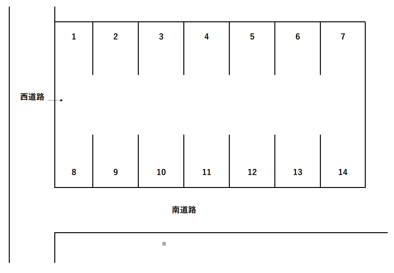大平台２丁目107-8駐車場の駐車配置図