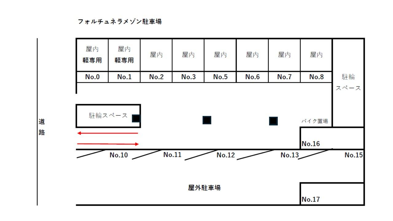 フォルチュネラメゾン駐車場の駐車配置図