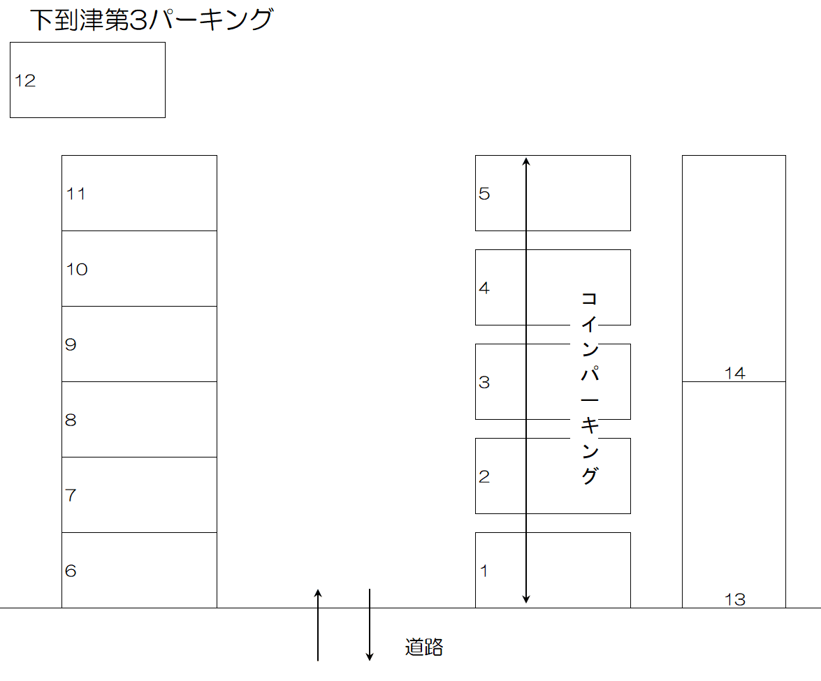 下到津第３パーキングの駐車配置図