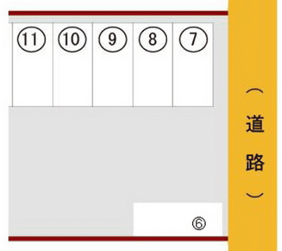 常洋水産（株）西原駐車場の駐車配置図