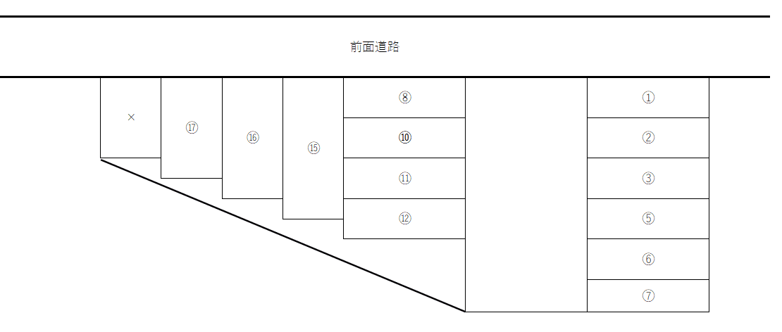 中井第一ガレージの駐車配置図