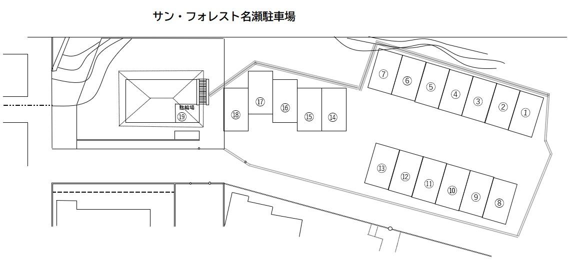 サン・フォレスト名瀬駐車場の駐車配置図