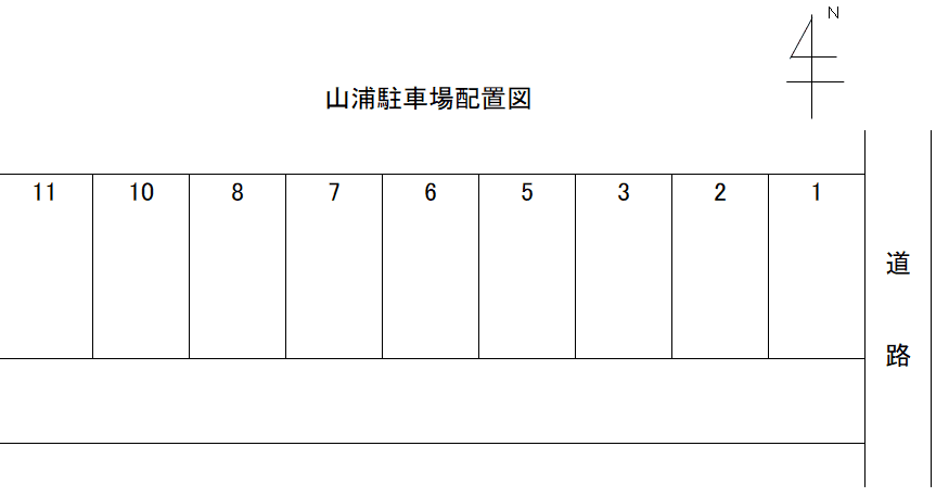 山浦駐車場の駐車配置図