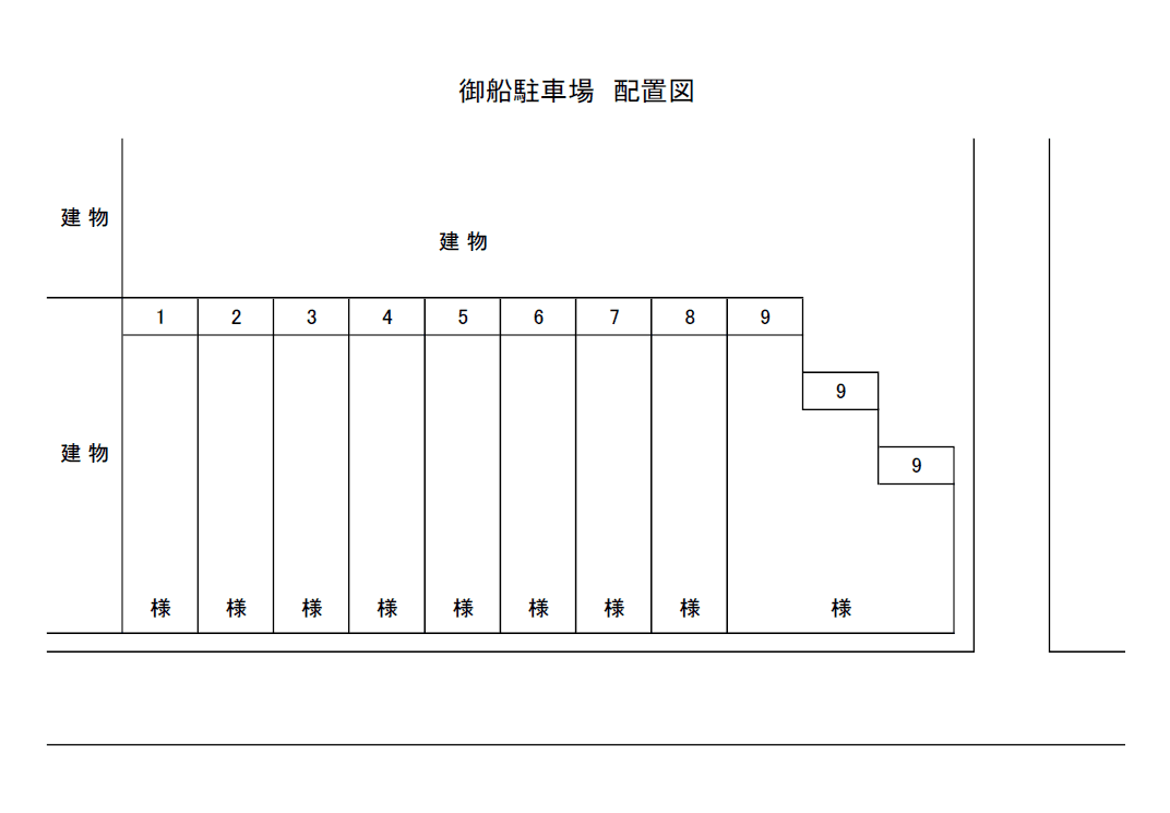 御船駐車場の駐車配置図
