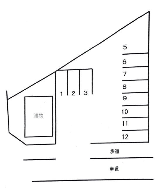 金町１−２−１８駐車場の駐車配置図