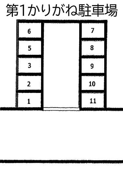 第1かりがね駐車場の駐車配置図