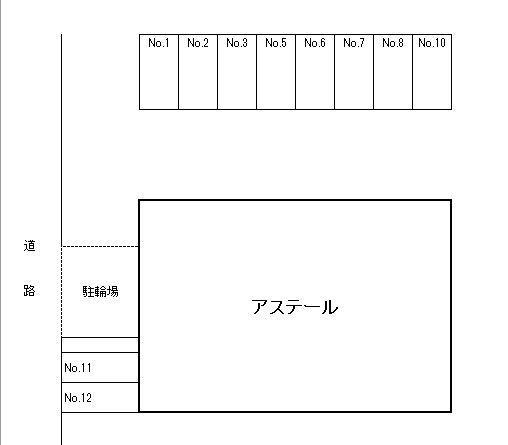 アステール敷地内駐車場の駐車配置図