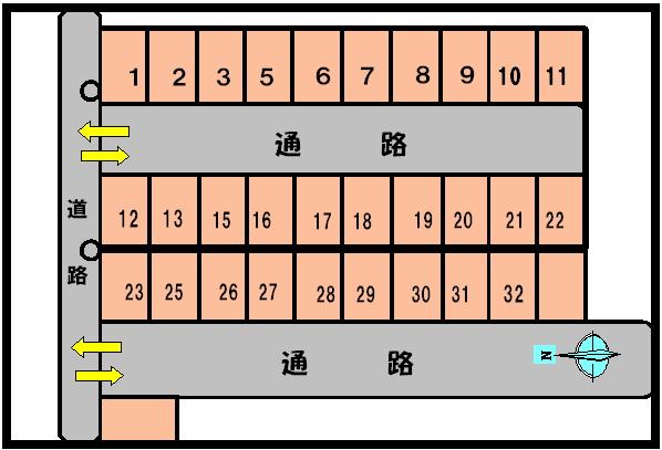 飯塚1581(里見様)駐車場の駐車配置図